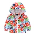 thumbnail image 2 of XQYLOS Toddler Boys Girls Cartoon Print Hooded Zip Jacket Lightweight Windbreaker Trench Coat Kids Outerwear Spring Autumn Casual Windproof Raincoat, 2 of 9
