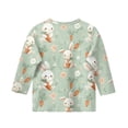 thumbnail image 3 of YOUYEDIAN Girls 3/4 Sleeve Easter Tops Kids 2026 Festival Cute Bunny Graphic Shirts Holiday Casual Funny Cotton Outfits (Mint Green, 4-5 Years), 3 of 4