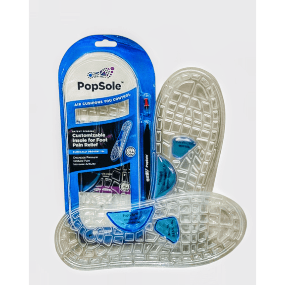 PopSole Insoles Arch Support Shoe Insoles, Bubble, Women's 10-13, Men's 9-12, 1 Count
