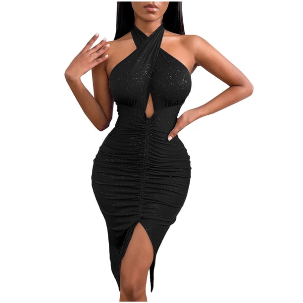 Mono de color sólido para mujer, falda corta, sexy, sin hombros, cintura, vestido sin mangas Fridja hjkh3080