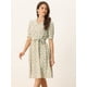 thumbnail image 2 of Vestido floral de gasa midi evasé con cuello Peter Pan para mujer Verde Claro S, 2 of 6