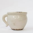 thumbnail image 1 of Crackle Glazed Cream Color With Handle Ceramic Planter, 1 of 4