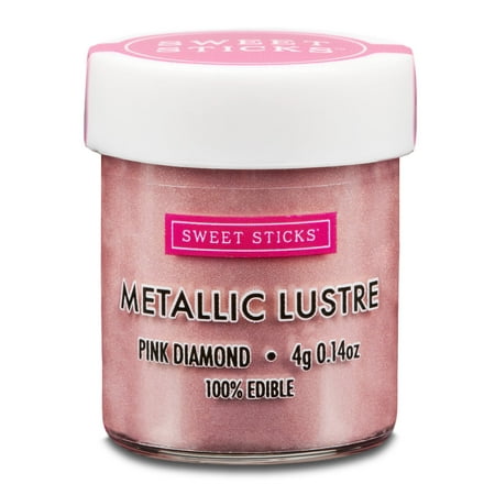 Edible Lustre Dust Metallic Pink Diamond 4 Grams Cake Dust By Sweet Sticks, Cake Decorating Shimmer & Shimmer Drinks