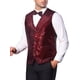 thumbnail image 4 of INSPIRE CHIC Chaleco de Hombre Argyle con Lentejuelas Cuello en V Sin Mangas Vestido de Fiesta Noche de Promoción Chaleco Brillante M Rojo, 4 of 5
