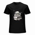 thumbnail image 1 of Skeleton Books T-Shirt, Spooky Books Pajamas Shirt for Men Women Reading Gift, 1 of 5