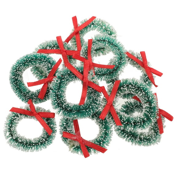 OUNONA 10pcs Mini Christmas Wreaths For Crafts, Small Wreaths For Indoor Decoration, Miniature Ornaments For Small Tree For Winter Wreath Craft And Holiday Decor