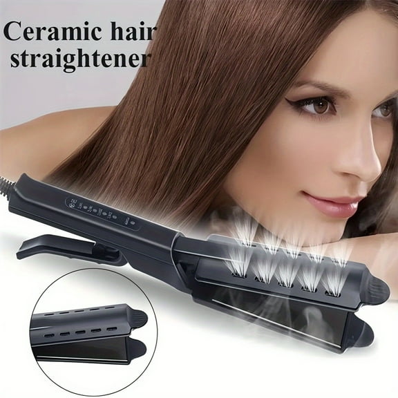 2-in-1 Professional Hair Straightener & Steam Iron - 4 Adjustable Temperatures, Portable for All Hair Types, Includes US Plug