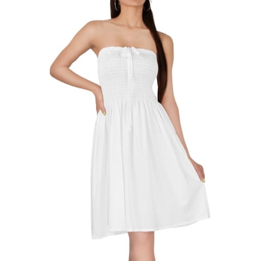 HAPPY BAY Women's Beach Maxi Dress | Strapless Tube Top A-Line Summer Dress – Casual Party Wear