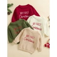 thumbnail image 3 of Rdhnmea Newborn Baby Girl Boy Christmas Knit Sweater My First Christmas Embroidery Long Sleeve Round Neck Fall Winter Knitted Sweatshirt Xmas Outfit, 3 of 9