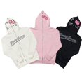 thumbnail image 2 of Ropa de mujer y2k con cremallera, Sudadera con capucha Harajuku Kawaii, ropa Retro de moda para mujer, sudadera de Hip Hop, Sudadera con capucha con estampado gótico, Tops informales, 2 of 3