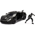 thumbnail image 1 of Rubber Marvel Black Panther & Lykan Hypersport Coche fundido a presión, vehículo a escala 1:24 y figura coleccionable de 2,75, 1 of 4