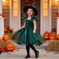 thumbnail image 4 of Girls Halloween Mesh Dress Costume Set With Matching Witch Hat, Two-Piece Outfit For Dance Recitals, Stage Performances, Dress-Up Parties, School Events And Themed Photo Sessions, 4 of 7