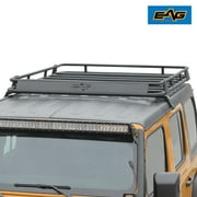 EAG Black Steel Roof Cargo Basket Rack Fits for 2018-2022 Wrangler JL