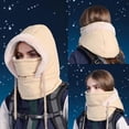 thumbnail image 3 of Plush Warm Full Coverage Windproof Hat with Earflaps,Mens Ladies Winter Hats for Cold,Wind-Resistant Face Mask Ski mask, 3 of 7