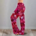 thumbnail image 2 of Garbnen Valentines Pajama Pants Women Red Love Heart Pattern Wide Leg Women's Sleep Pants Drawstring Spring Summer Womans Lounge Pants, 2 of 5
