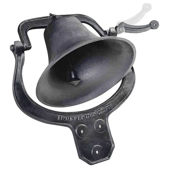 iMeshbean Large Cast Iron Bell Farmhouse Antique Dinner School Bell Vintage Style Church Bell - Black 23" x 22"