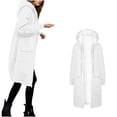 thumbnail image 2 of Smsaxvxz Women's Zip Up Hoodies Fall Fashion Solid Long Sleeve Sweatshirts Oversized Winter Cardigan Jacket Coat with Pocket White 2XL, 2 of 7