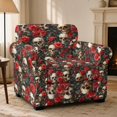 thumbnail image 1 of CHAQLIN 2 Piece Couch Covers Skull And Red Roses Pattern Couch Sofa Cover, Individual Cushion Cover Brushed with Modern for Living Room, 1 of 5