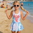 thumbnail image 3 of Uourmeti Cartoon Axolotl Galaxy Skirted One Piece Swimsuit - Quick Dry, Stretchy Swim Dress for Girls, Perfect for Beach & Pool Vacations, 3 of 8