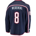 thumbnail image 2 of Zach Werenski Columbus Blue Jackets NHL Fanatics Breakaway Home Jersey, XX-Large, 2 of 2