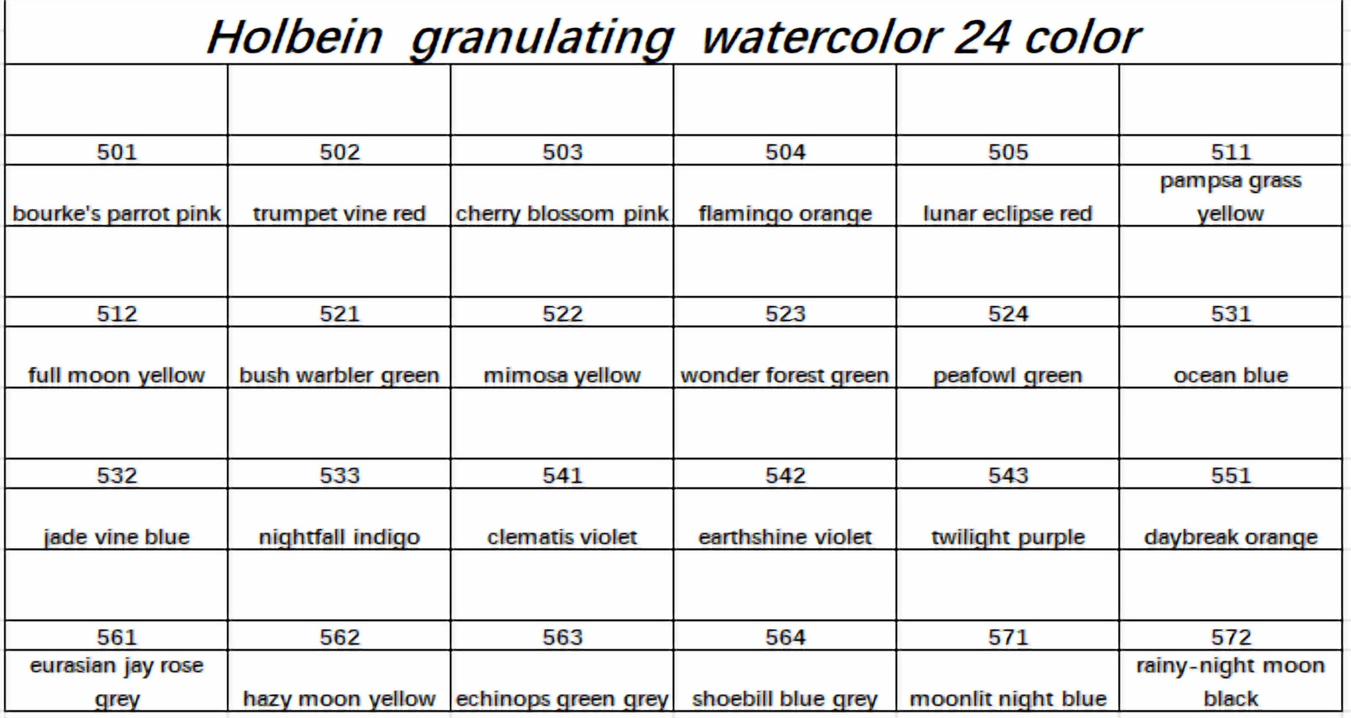 Holbein Artists' Granulating 24color Watercolor Paint Packaging  1ml Tin Box Professional Drawing Acuarela Artist  Supplie