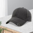 thumbnail image 4 of Gorra de béisbol unisex de moda, sencilla, de color liso, para verano, para ciclismo, para el tiempo libre, con protección solar, color negro., 4 of 5