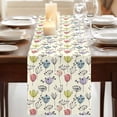 thumbnail image 3 of Table Runners 72 Inches Long Dress Scarves, Colorful Flowers Farmhouse Kitchen Table Runner, Coffee Tablerunners, Spring Watercolor Wild Flowers Floral 14x72 Inch, 3 of 9