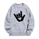 thumbnail image 1 of Gibobby Sudadera Mujer Moda Sudadera sin capucha de manga larga con cuello redondo y estampado de gesto I Love You Simple y a la moda para el Día de San Valentín para mujer (Gris, S), 1 of 4