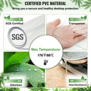 KFFKFF 80 x 42 Inch Clear Table Cover Protector,Clear Desk Protector Table Pads, 2mm Thick PVC Plastic Tablecloth Table Protector for Dining Room Table