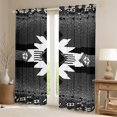 thumbnail image 2 of Manfei Western Bohemian Aztec Black Out Curtains for Female, Vintage Mandala Triangle Curtains Pack of 2 (42x63 Each), Black Grey Hippie Bedroom Curtains, Window Curtains Decor, 2 of 6