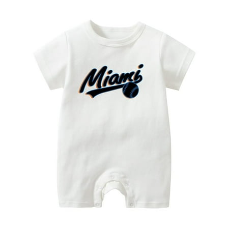 

WIQUOKETT Baby Clothes Unisex Bodysuit Casual Baseball Letter Print Rompers Jumpsuit for Boy Girl