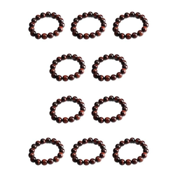Sonducket de ojo de tigre hecha a mano - Cuentas de piedra natural para un cómodo única Cuentas de oración Fácil de usar Red Tiger Eye12MM Ojo de tigre rojo12MM 10Conjunto