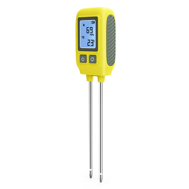 High 4in1 Soil Tester Comprehensive Nitrogen Phosphorus Potassium Temperature Measurement Test Meter with High Accuracy Intuitive Digital Display Stainless Steel Probe for