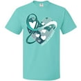 thumbnail image 3 of Inktastic Cervical Cancer Awareness Teal and White Ribbon Around Heart T-Shirt, 3 of 5