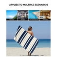 thumbnail image 5 of Navy Blue Khaki Striped Towel Set of 3, Soft Microfiber Bath Towels, Hand Towel, Washcloths, Modern Minimalist Ombre Lines Quick-Dry Absorbent Towels for Bathroom Kitchen Hotel Beach Gym Spa, 5 of 7