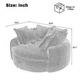 thumbnail image 3 of Oversized Chaise Lounge Chair Indoor, 60" Round Chenille Deep Seat Cloud Couch with Dual-Layer Cushion, Sleeper Boneless Couch Accent Chair for Living Room, Black, 3 of 9