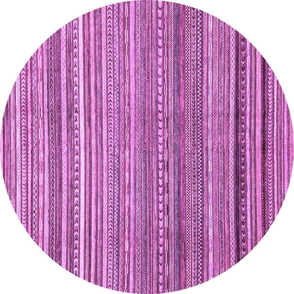 Ahgly Company Indoor Round Abstract Purple Modern Area Rugs, 8' Round