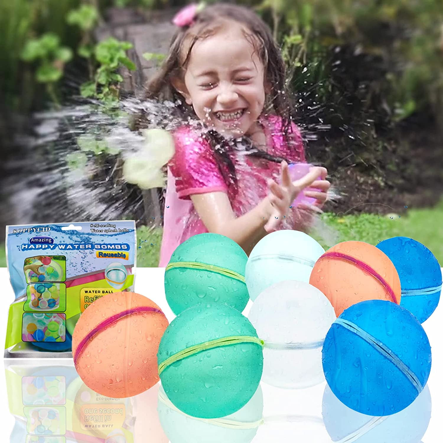 Water Balloons Silicone Quick Fill Reusable For Pool Party Fight Ball ...