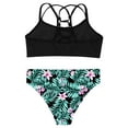 thumbnail image 6 of iiniim Girls Print UPF 50+ Beach Sport Tankini 3-Piece Swimsuit Teenager Hawaiian Criss Cross Bathing Suit Lily 6, 6 of 7