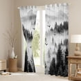 thumbnail image 3 of Homewish Jungle Nature Scenery Blackout Curtains Set of 2 (52x84 Each), Grey Mountain Pine Tree Window Curtains, Retro Natural Landscape Curtains and Drapes, Window Curtains Bedroom Decor, 3 of 6