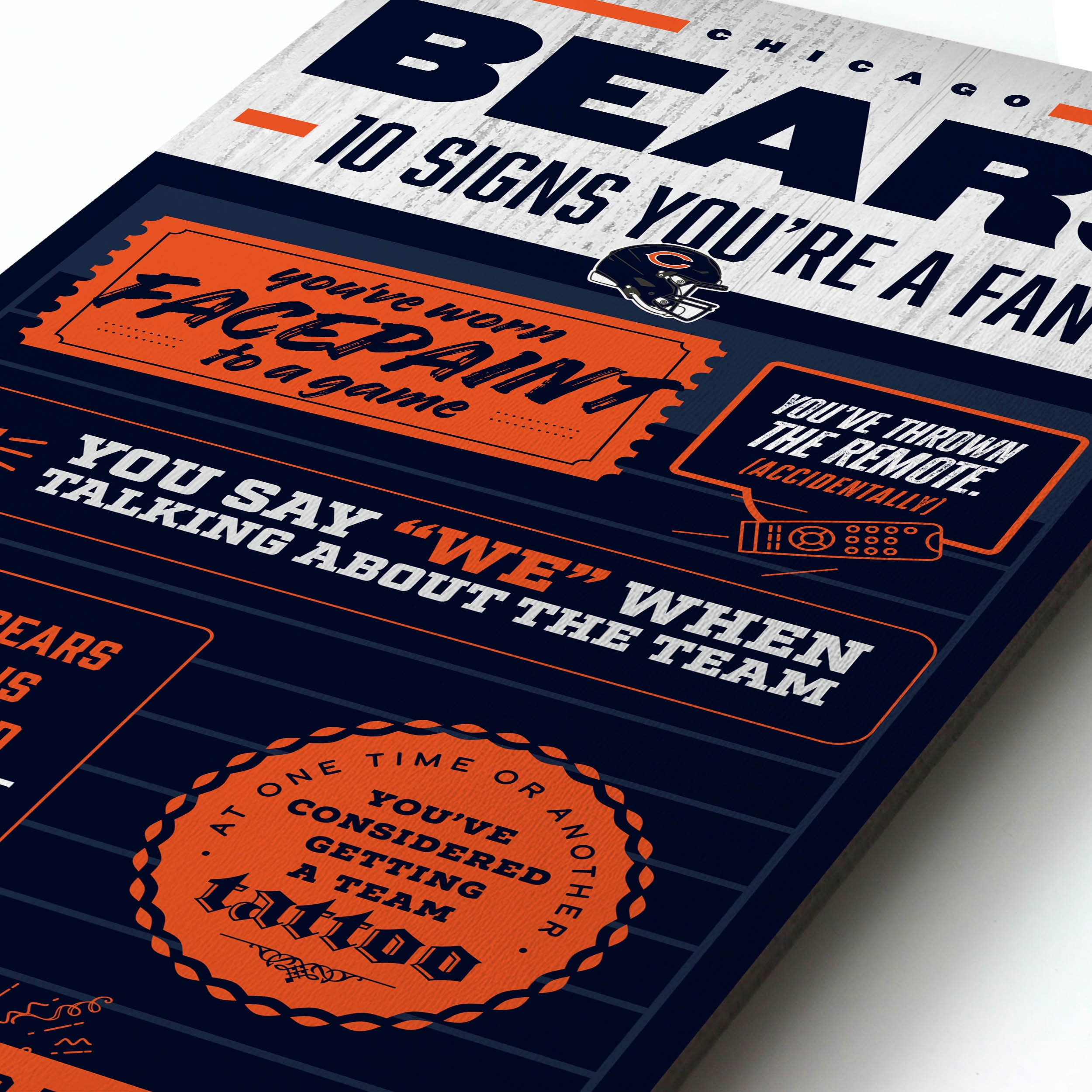 YouTheFan NFL Chicago Bears 3D Top 10 Wall Art