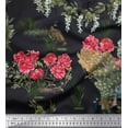 thumbnail image 1 of Soimoi Cotton Poplin Fabric Leaves,Floral & Peacock Bird Print Fabric by The Yard 42 Inch Wide, 1 of 1