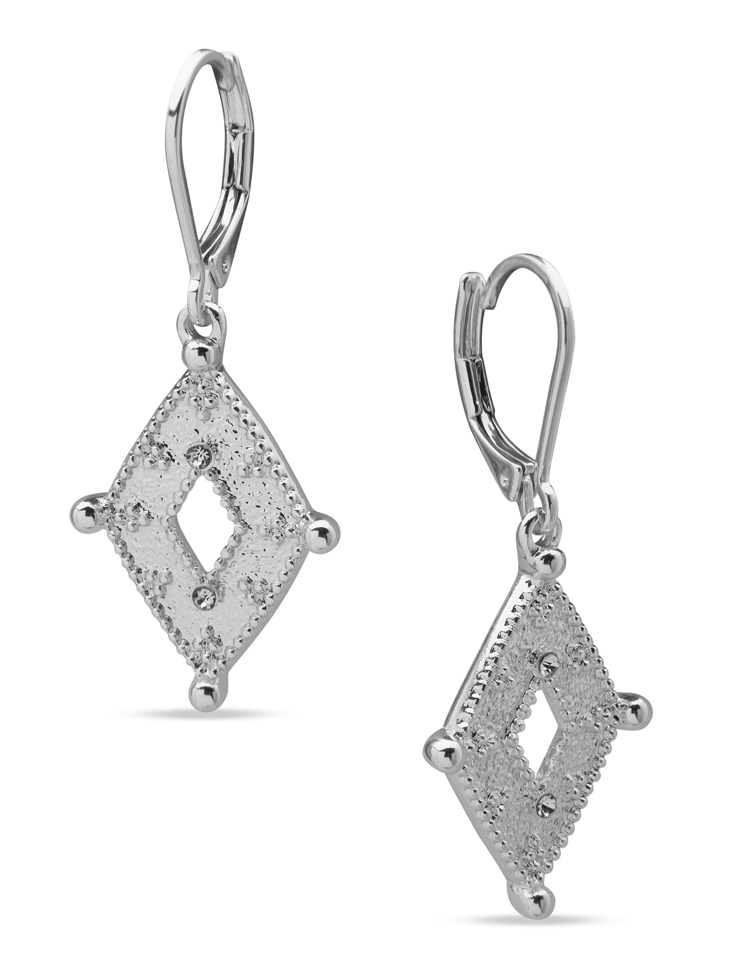Gloria Vanderbilt Silver Tone Drop Lever-back Earrings