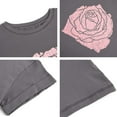 thumbnail image 4 of Sherrylily Women Rose Graphic Tee T Shirt Loose Fit Short Sleeve Casual Tops, 4 of 5