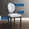 thumbnail image 6 of Modway Arise Vintage French Upholstered Fabric Dining Side Chair in Black Light Gray, 6 of 7