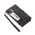 thumbnail image 5 of for iPhone XR Wallet Case for Women Men, iPhone XR Case, Flip Leather Shockproof Magnetic Zipper Pocket Wallet Purse Case w/Stand Card Slot Holder Wrist Strap for iPhone XR,Black, 5 of 9
