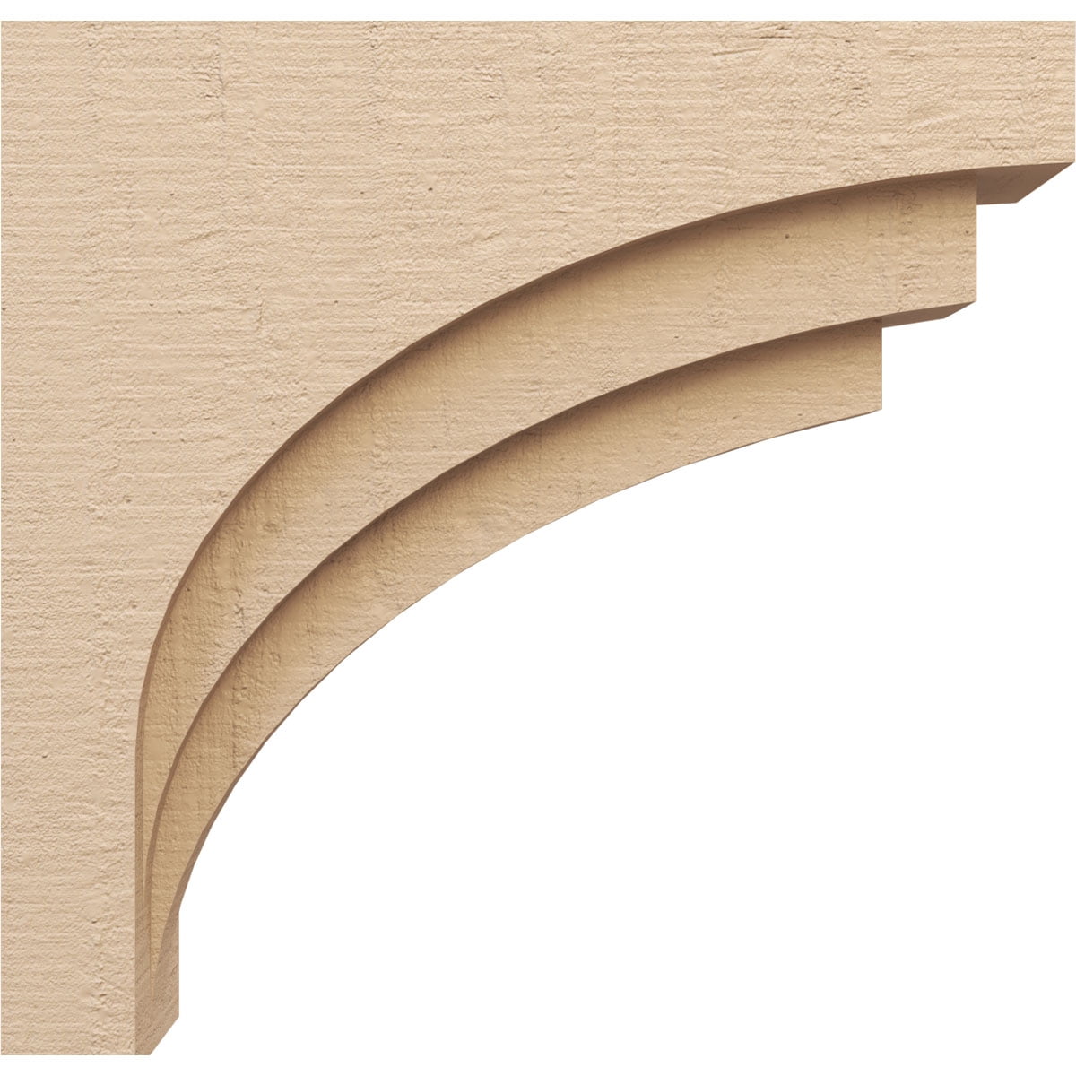 6"W x 24"D x 24"H Thin Rockford Rough Cedar Woodgrain TimberThane Corbel, Primed Tan