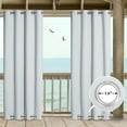 thumbnail image 4 of NICETOWN 2 Panels Outdoor Curtains with Rustproof Grommet on top and bottom for Patio Waterproof, W52 x L84, Greyish white, Windproof Privacy Outdoor Living Dividers for Valley/Cabana, 4 of 11