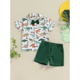 thumbnail image 4 of vera natura Baby Kids Boys Shorts Set, Short Sleeve Animal Print Bow Tie Shirt with Shorts Toddler Set Summer Outfit, 4 of 9