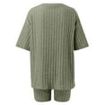 thumbnail image 5 of Pajamas For Women Set Arrival Ribbed Knit T Shirt Shorts Stylish Comfortable Sleepwear Loungewear Nightwear Nightclothes Homewear, 5 of 6